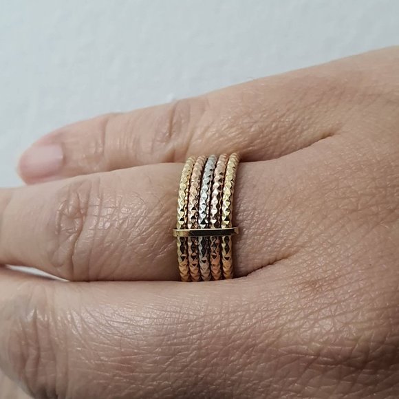 Textured stack Rings - Picture 3 of 15